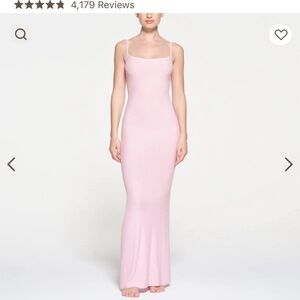 Skims SOLDOUT limited edition light pink soft lounge slip dress.
